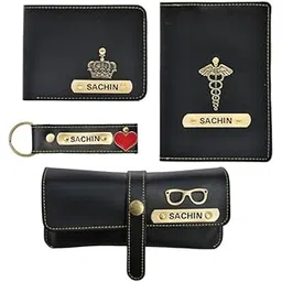 geocell Personalized Mens Gift Combo with Name & Charm Custom Leather Wallet | (Black-picture-33