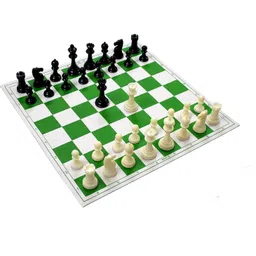 geokraft Roll- Up Vinyl Chess Board with Storage Bag & Extra Queens (18x18 Inches, Green) 3 cm Chess Board-picture-20