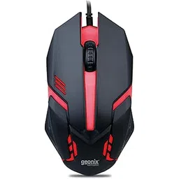 GEONIX Vigor R7 Wired Gaming Mouse with 1200 DPI, PVC Cable, 3 Buttons, Center Click, 1 Year Warranty (Black Red)-picture-22