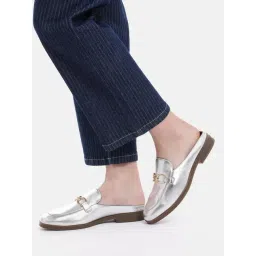 Geox Women's D Cloridie E Silver Mule Shoes-picture-24