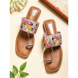 GERIEF Women Embellished One Toe Flats with Embroidered-picture-31