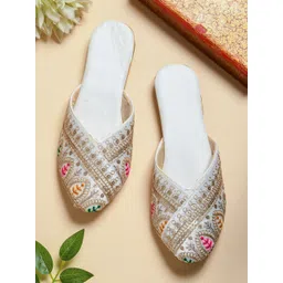 GERIEF Women Embellished Party Mules with Embroidered Flats-picture-19