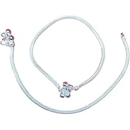 German Silver Charm Anklet, light Weight, Snake Chain Design-9 Inch-picture-45