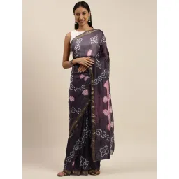 Geroo Jaipur Black Hand Dyed Bandhani Saree-picture-36