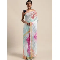 Geroo Jaipur Blue Woven Saree with unstitched Blouse-picture-30