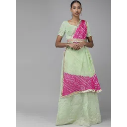 Geroo Jaipur Green Embellished Semi-Stitched Lehenga & Unstitched Blouse With Dupatta-picture-22