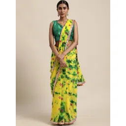 Geroo Jaipur Green Zari Work Saree with unstitched Blouse-picture-43