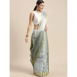 Geroo Jaipur Grey Tie-Dye Saree With Blouse-picture-31