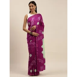 Geroo Jaipur Maroon Hand Dyed Bandhani Saree-picture-12