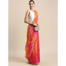 Geroo Jaipur Multicolored Printed Saree With Unstitched Blouse-picture-46