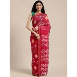 Geroo Jaipur Pink Woven Saree with unstitched Blouse-picture-38