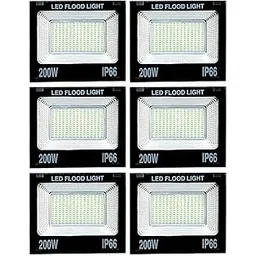 Gesto Metal 200W LED Flood Light - Ip66 Waterproof LED Lights With 120° Wide Beam - LED Halogen Light,Focus Light (Cool White,Pack Of 6), b15d-picture-17