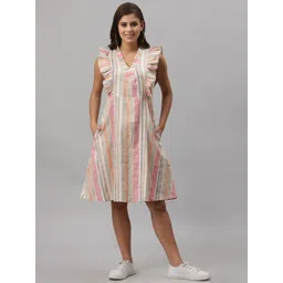 Get Glamr Multicoloured Striped A-Line Dress-picture-29