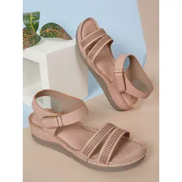 Get Glamr Textured Open Toe Comfort Heels-picture-16