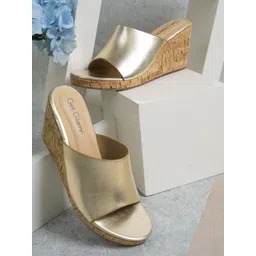 Get Glamr Textured Open Toe Wedge Heels-picture-23