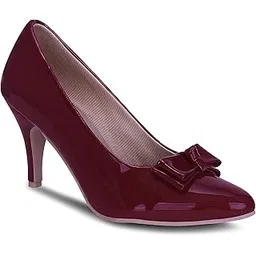 get glamr Women's Solid Closed Back Casual Pumps|Faux Leather| Classic Work Pumps| Semi-Pointed Toe| Smart Causals| Heel Pumps | Stiletto Pumps | Office, Party and Formal Occasions-picture-19