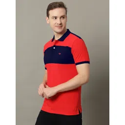 GET GOLF Men Colourblocked Polo Collar Cotton T-shirt-picture-33