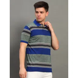 GET GOLF Men Colourblocked Polo Collar Cotton T-shirt-picture-40