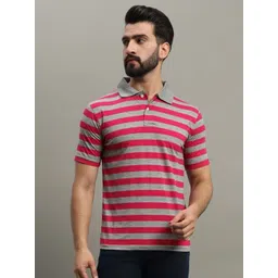 GET GOLF Men Striped Polo Collar Cotton T-shirt-picture-16