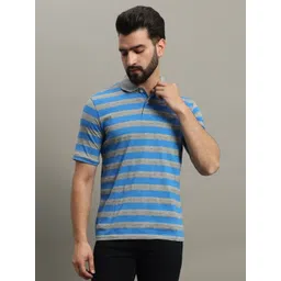 GET GOLF Men Striped Polo Collar Cotton T-shirt-picture-33