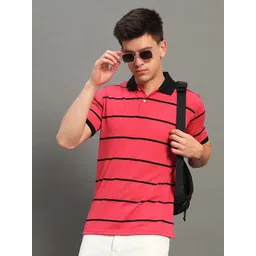 GET GOLF Men Striped Polo Collar Cotton T-shirt-picture-37