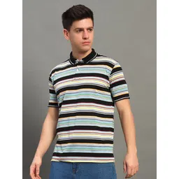 GET GOLF Men Striped Polo Collar Cotton T-shirt-picture-31