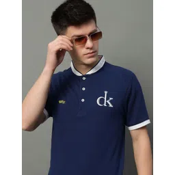 GET GOLF Men Typography Printed Mandarin Collar Cotton T-shirt-picture-35