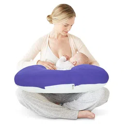 Get It 100% Cotton Breast feeding Recron Pillow Removable Cover with Zip Buckle Adjust Nursing - Purple Beige-picture-21