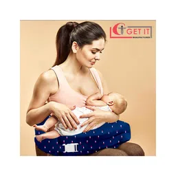 Get It 100% Cotton Extra Large Breast Foam Feeding Pillow Removable Cover wIth Zip Buckle Adjust Nursing - Navy Blue Print-picture-22