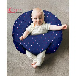 Get It Premium 2 In 1 Model 100 % Cotton Extra Large BreastFeeding Recron Pillow Removable cover wIth Zip Buckle Adjust  - Navy Blue Print V Model-picture-12