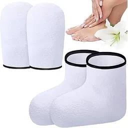 Geyoga Paraffin Wax Mitts & Booties, Terry Cloth, Spa Accessories, Moisturizing, Size: Approx. 26 x 16 cm (Mitts) & 26 x 20 x 16 cm (Booties), For Dry Skin-picture-38