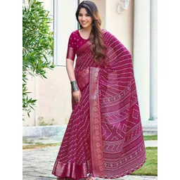 GHAN SALS Bandhan Printed Woven Design Baluchari Saree-picture-24