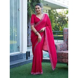 GHAN SALS Embellished Beads and Stones Maheshwari Saree-picture-35