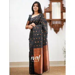 GHAN SALS Green Silk Blend Woven Design Sarees-picture-17