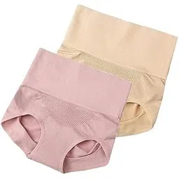 ghelani enterprise Women's Seamless Underwear High Waist Tummy Control/Tummy Tucker Panty, Honeycomb Pure Cotton Crotch retraction Postpartum Hip Lift Free Size. Skin-picture-39