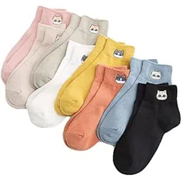 ghelonadi Women's And Girls Cotton Ankle Length Socks Summer Cute Fashion Multi-Design Multicolor Ladies Socks Free Size Pack Of 5-picture-27