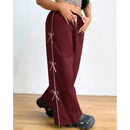 ghenzcraft Women Striped Maroon Track Pants-picture-21