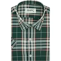 ghpc by Arihant Men's 100% Cotton Grid Checks Half Sleeves Regular Fit Formal Shirt-picture-32