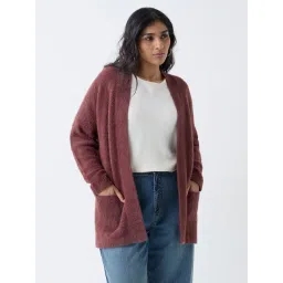 Gia by Westside Dark Brown Fleece-Textured Shrug-picture-26