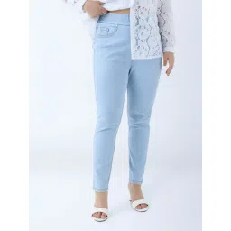 Gia by Westside Light Blue Denim High-Rise Jeggings-picture-20