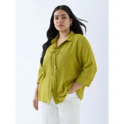 Gia by Westside Lime Textured Blouse-picture-40