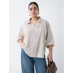 Gia by Westside Off-White Polka Dotted Blouse-picture-11