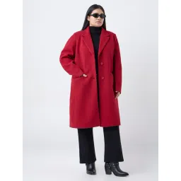 Gia by Westside Red Solid Trench Coat-picture-38