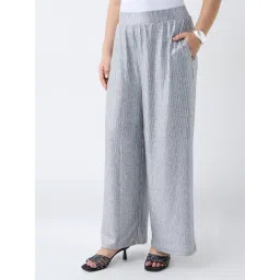 Gia by Westside Silver Shimmer Detailed High-Rise Pants-picture-46