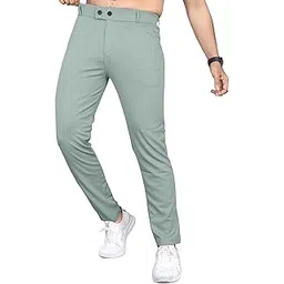 gibbonte Men Slim Fit Mid-Rise Trousers | Textured Formal Bottoms with Button | Perfect for Business or Events [Pack of 1]-picture-53