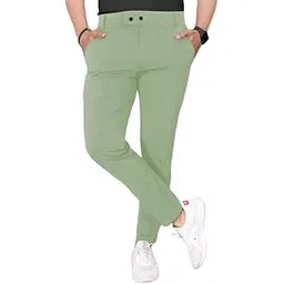 gibbonte Men's Stylish Slim Fit Lycra Blend Trousers for Men | Stretchable and Comfortable Office, Formal, and Casual Wear | Solid Business and Work Formal Pants for Men image 1