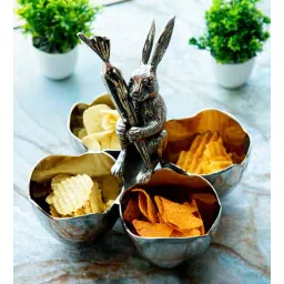 Gibox Bunny Four Section Server Bowl Decorative Metal Serving Platter Home Gathering Kitchen Party D cor-picture-21
