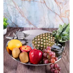 Gibox Pumpkin Crest Bowl Platter Metal Serving Platter Home Gathering Kitchen Party D cor-picture-27