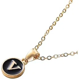 giftana Alphabet Locket with Chain, Black Enamel Letter A-Z Pendant Necklace for Woman and Girls, Personalized Initial Name Gold Plated Pendant Necklace Gift for Girlfriend, Sister-picture-49