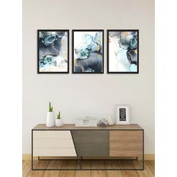 Giftii Blue & White 3 Pieces Wooden Wall Art-picture-13